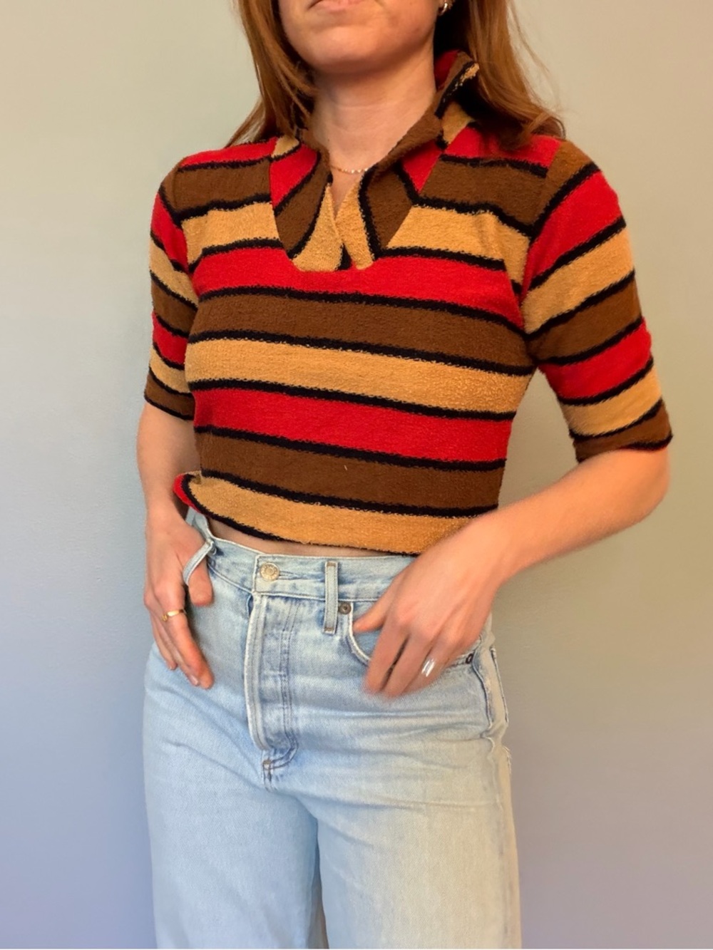 Striped Red and Brown Sweater